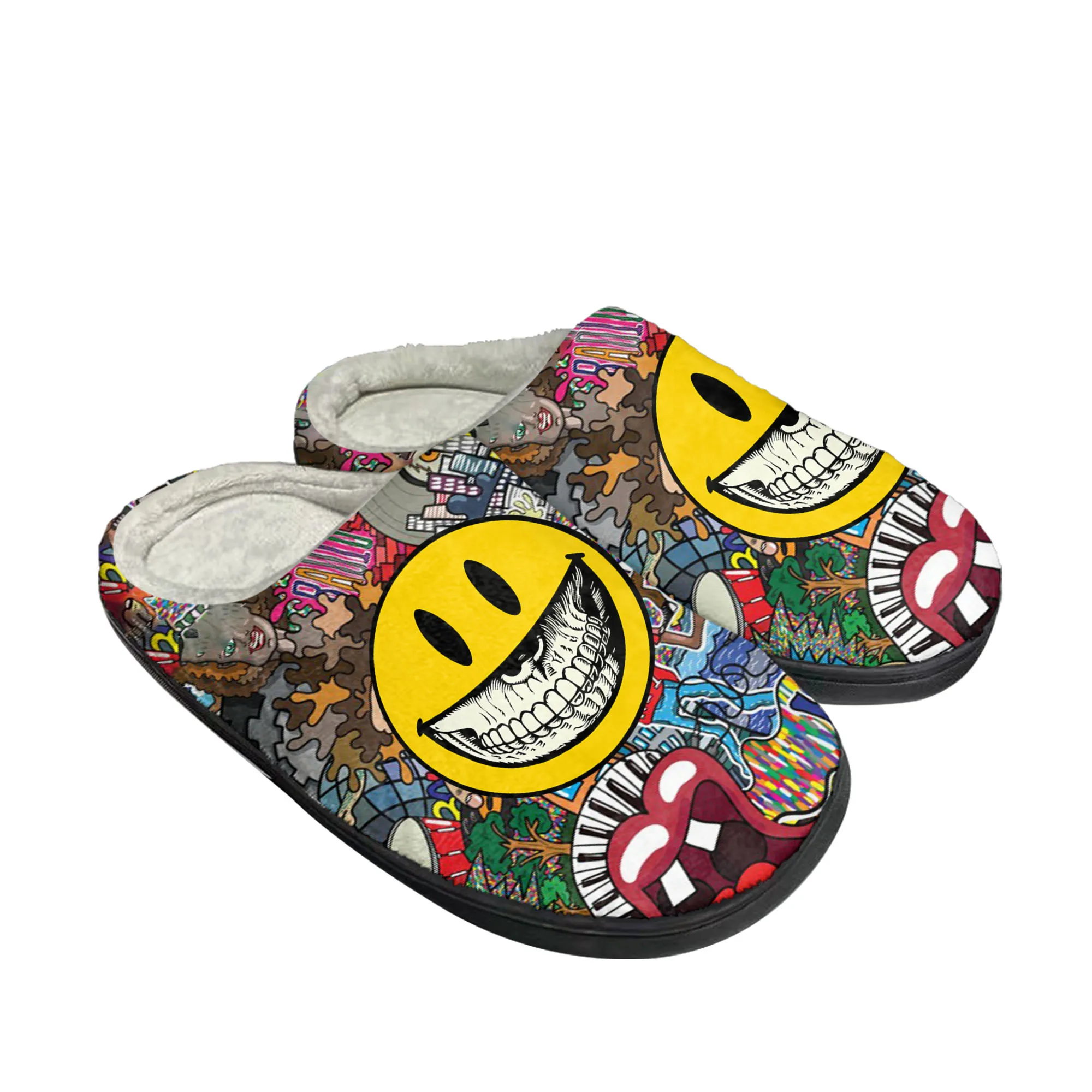 Men Shoes Winter - Street Art Graffiti Home Cotton Slippers