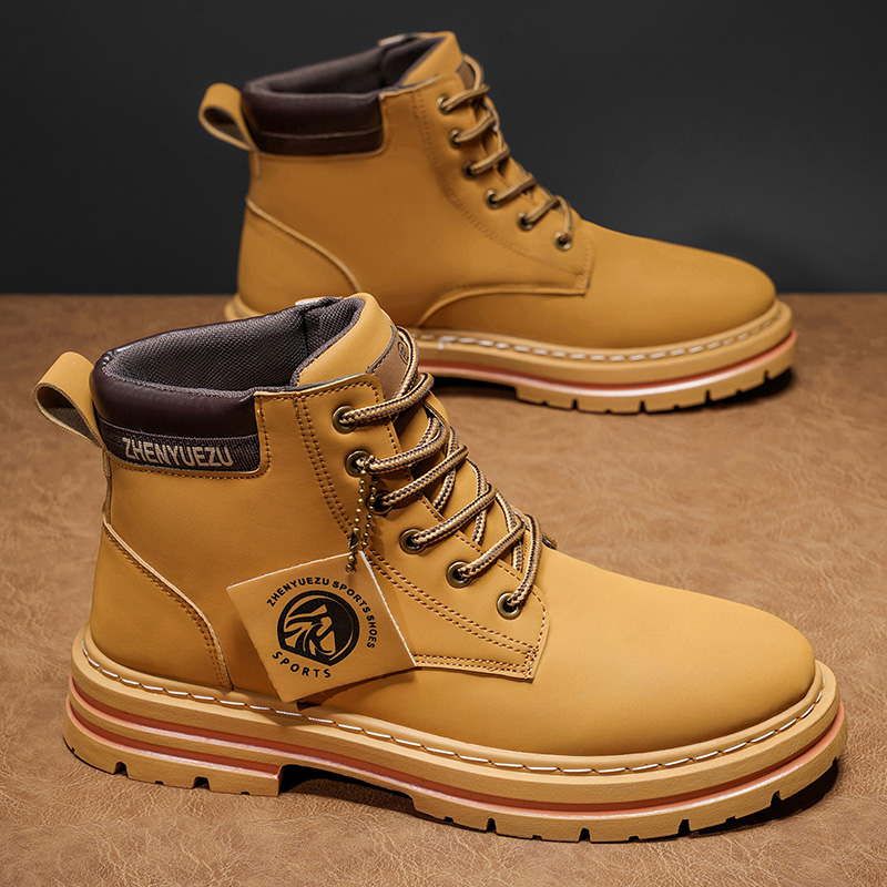 Men'S Shoes To Increase Height - Autumn and Winter Retro Short Boots