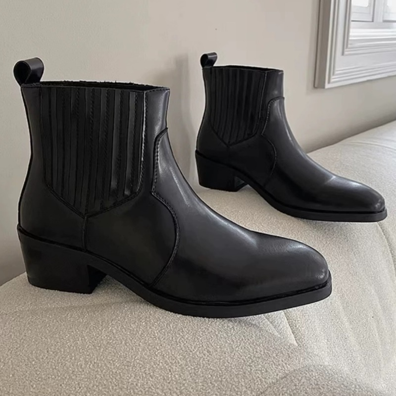 Autumn Winter Black Leather Sh - đánh giá và giá Men'S Shoes To Increase Height
