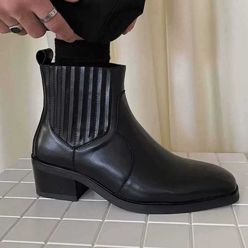 Autumn Winter Black Leather Sh - đánh giá và giá Men'S Shoes To Increase Height