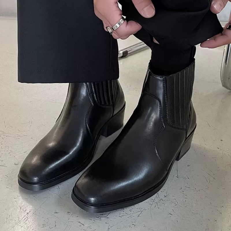Autumn Winter Black Leather Sh - đánh giá và giá Men'S Shoes To Increase Height